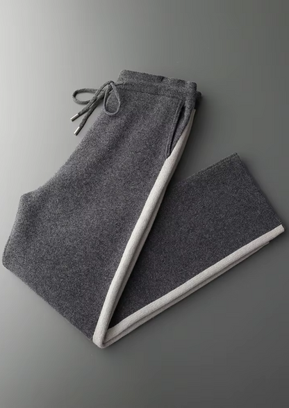 PURE EXTRA-FINE MERINO WOOL WIDE LEISURE TROUSERS