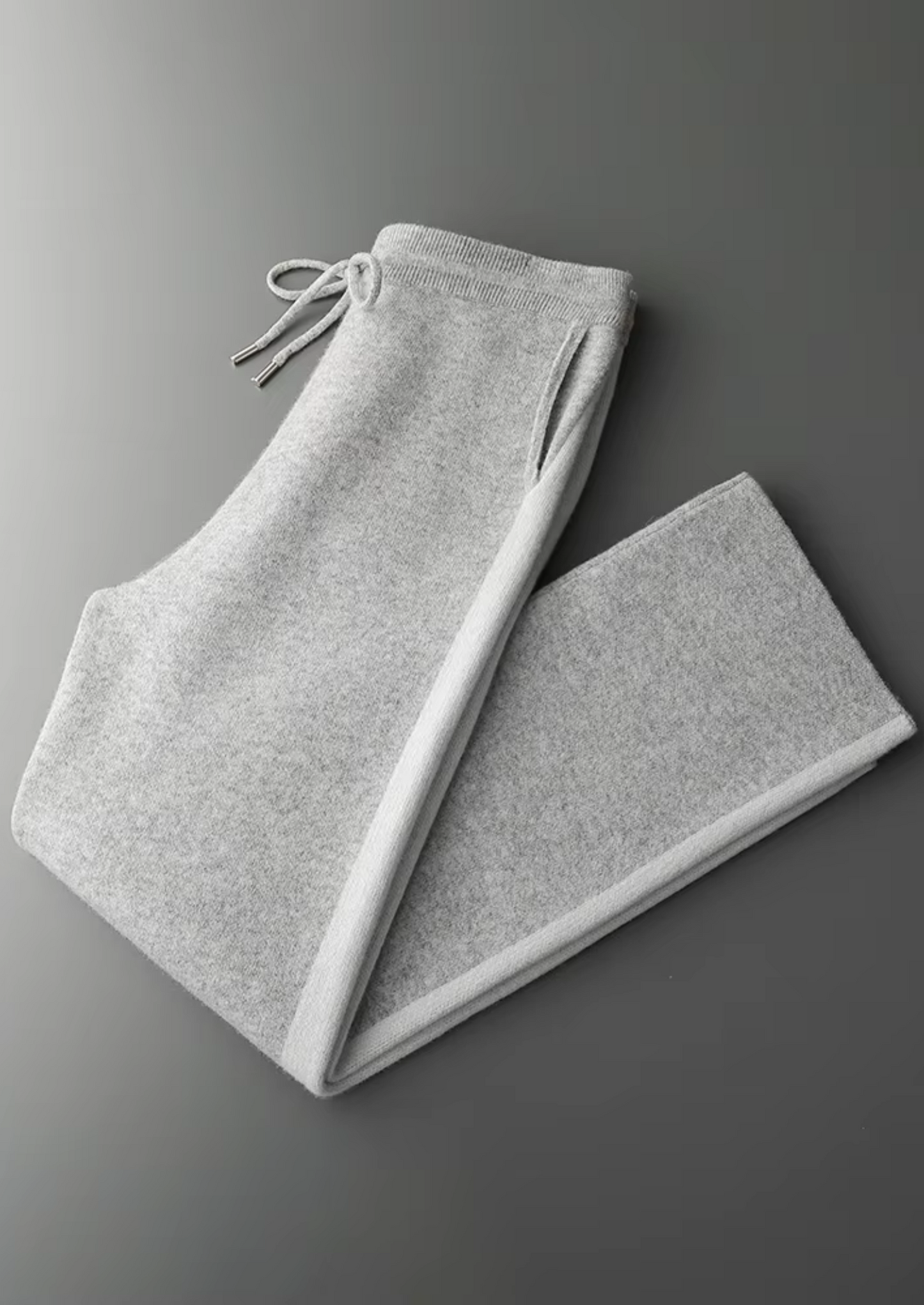 PURE EXTRA-FINE MERINO WOOL WIDE LEISURE TROUSERS