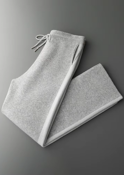 PURE EXTRA-FINE MERINO WOOL WIDE LEISURE TROUSERS