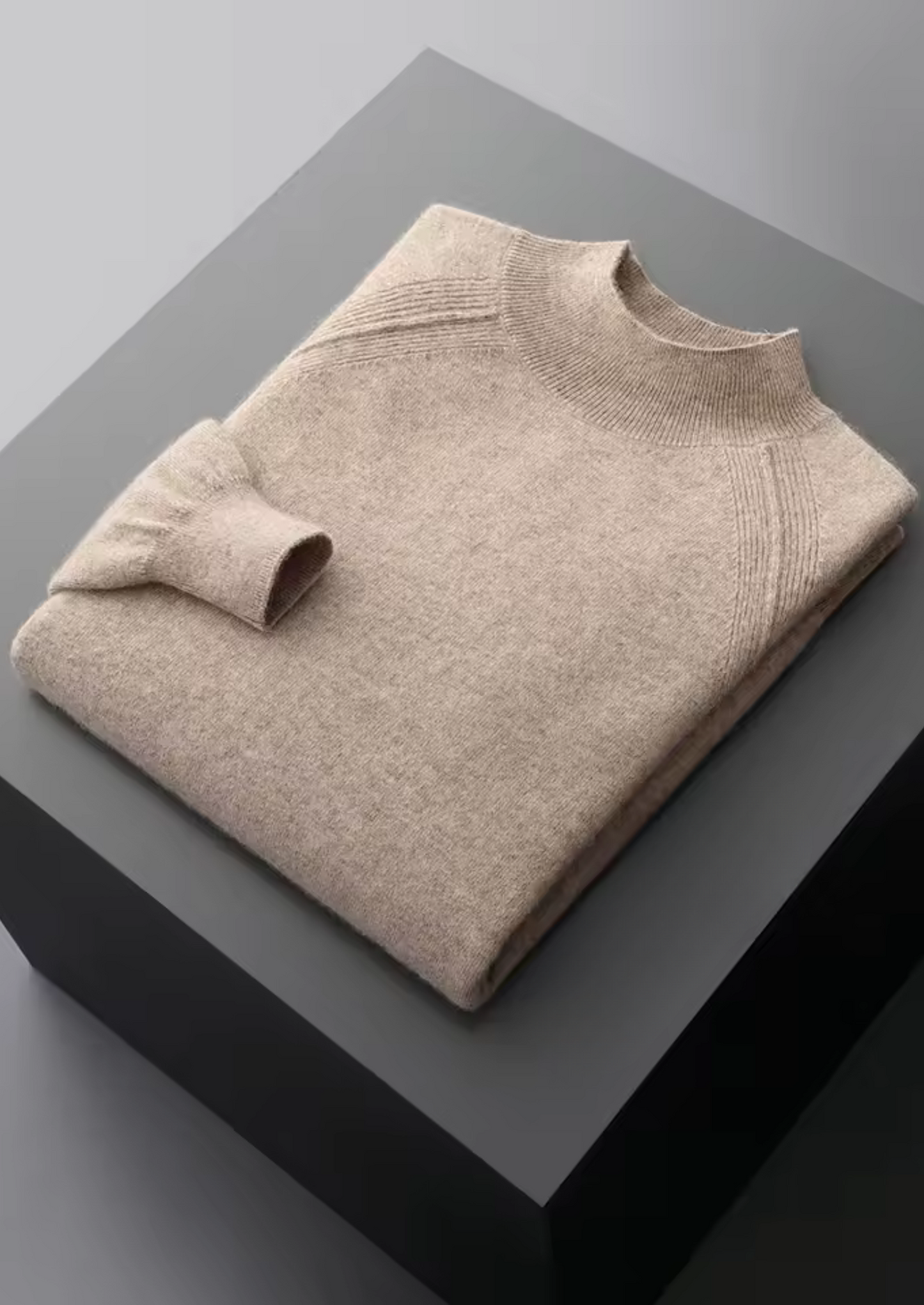 PURE EXTRA-FINE MERINO WOOL RAGLAN MOCKNECK