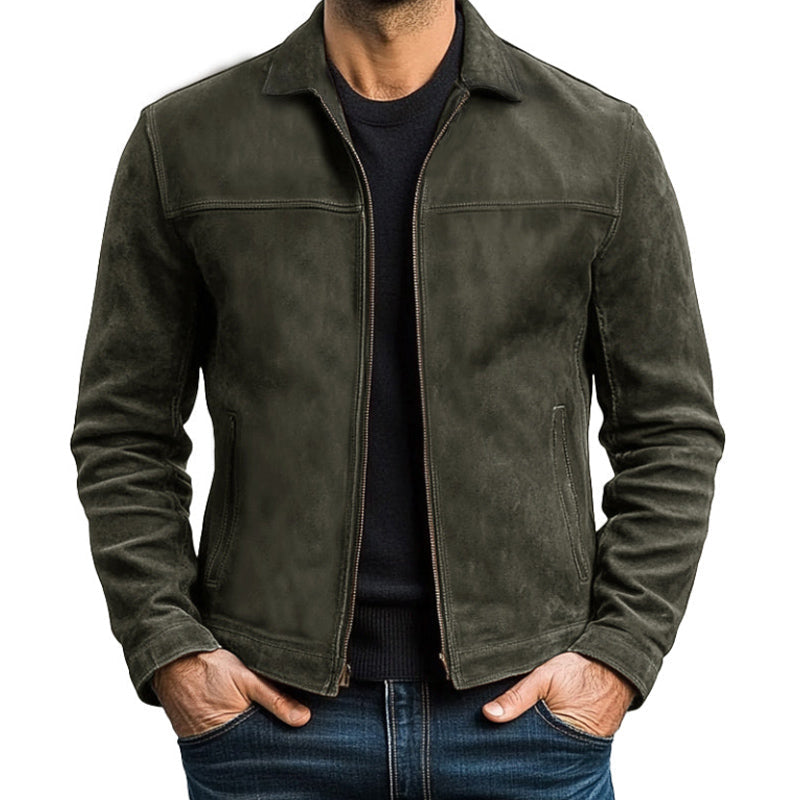 H&L Men's Classic Fashion Zipper PU Leather Jacket