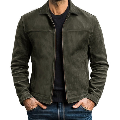 H&L Men's Classic Fashion Zipper PU Leather Jacket