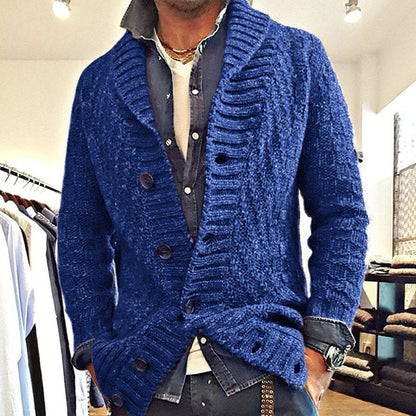 H&L MEN'S VINTAGE LAPEL KNIT CARDIGAN JACKET