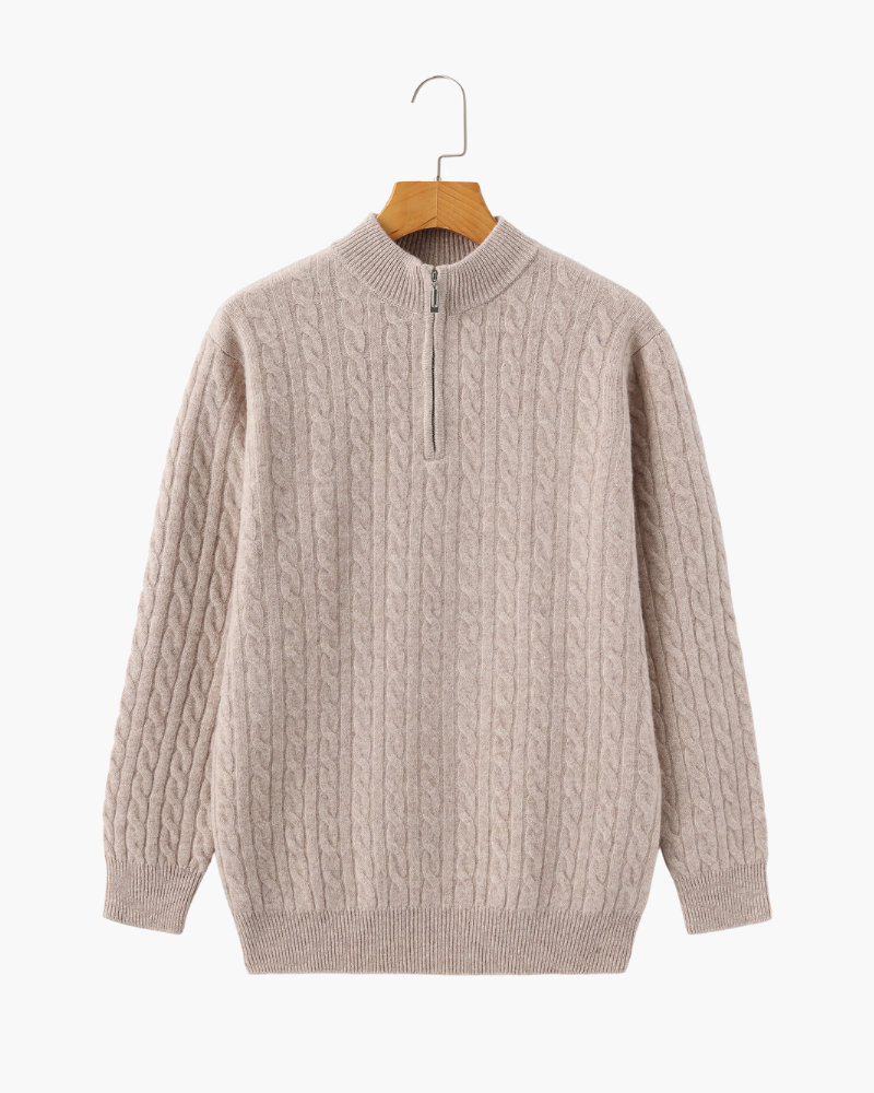 100% Cashmere Vævet Halv Lynlås