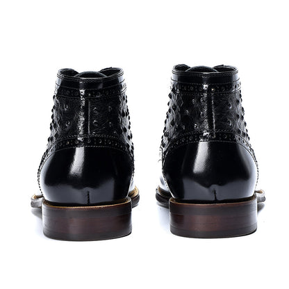 Men’s Two-Tone Leather Zipper Boots