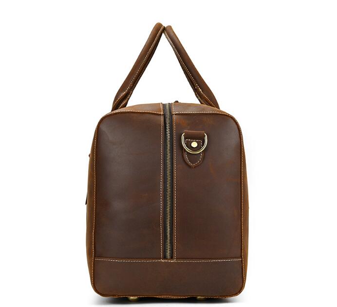 Brun Læder Duffle Bag Til Mænd
