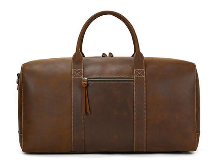 Brun Læder Duffle Bag Til Mænd
