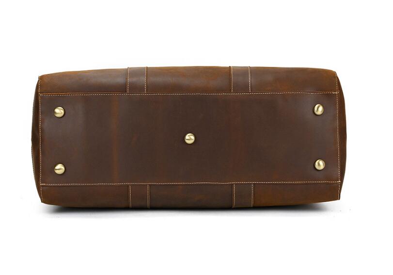 Brun Læder Duffle Bag Til Mænd