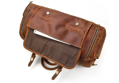 Brown Leather Weekender Bag & Travel Duffel for Men and Women