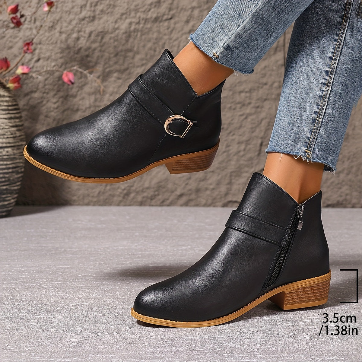 Amélina™ | Comfortable Buckle Ankle Boots for Sensitive Feet