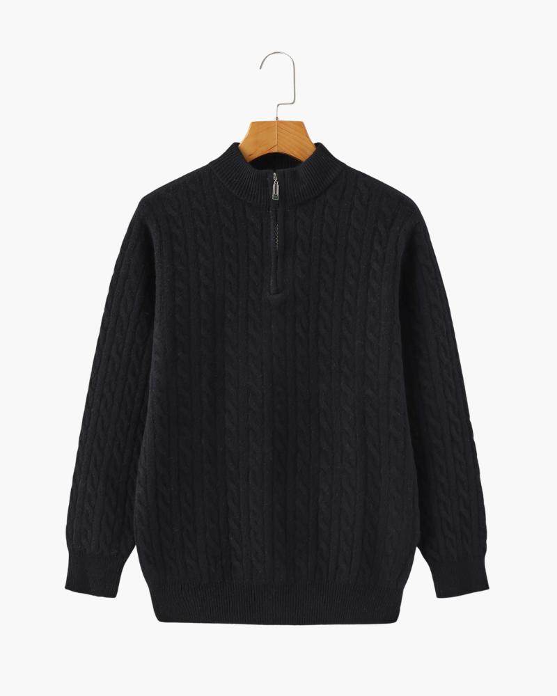 100% Cashmere Vævet Halv Lynlås
