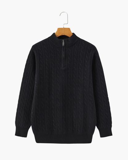 100% Cashmere Vævet Halv Lynlås