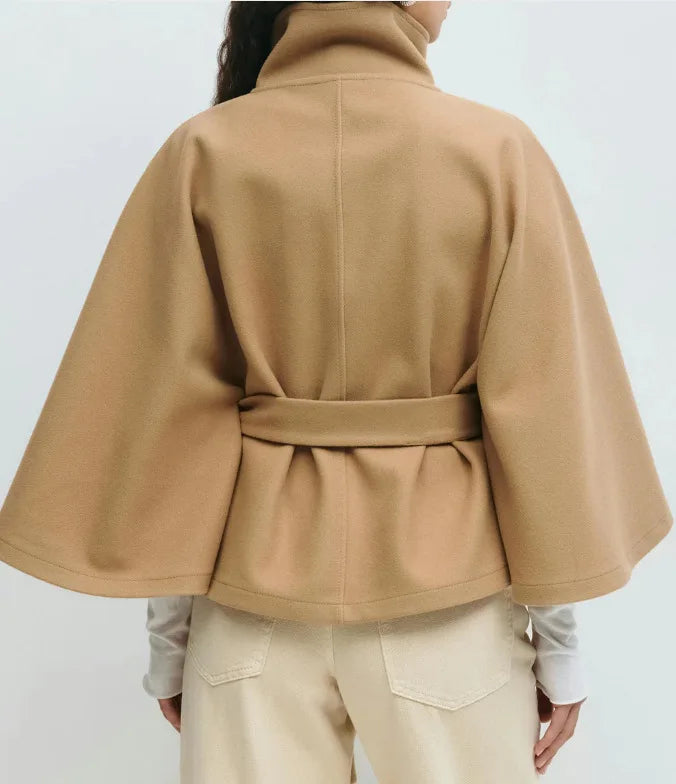 Marcella Wide-Sleeve Cape Coat