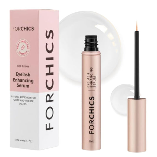 ForChics ForLash Eyelash Growth Serum - Enhancement Lash Booster for Fuller, Thicker, and Longer Eyelashes - Organic Lash Enhancer & Essential Thickener | Vegan & Cruelty-Free - [0.10 fl. oz / 3 ml]
