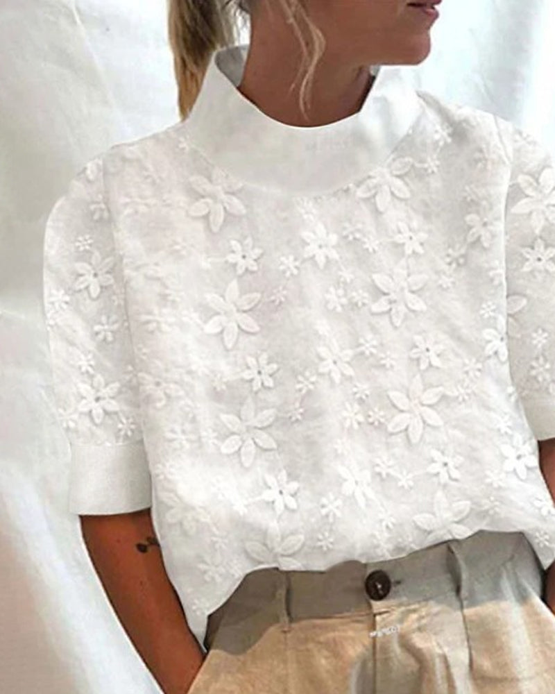 Sabine™ | With Embroidered Solid-Coloured Stand Collar