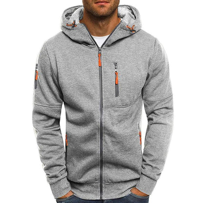 H&L Men's Casual Cotton Blend Zipper Hooded Slim Fit Sports Jacket