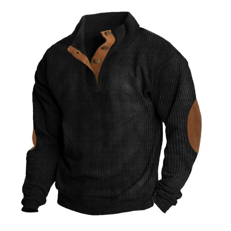 H&L Men's Outdoor Casual Stand Collar Long Sleeve Sweatshirt