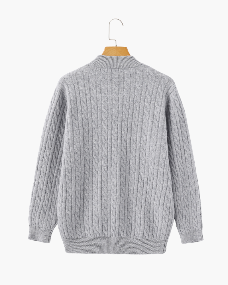 100% Cashmere Vævet Halv Lynlås