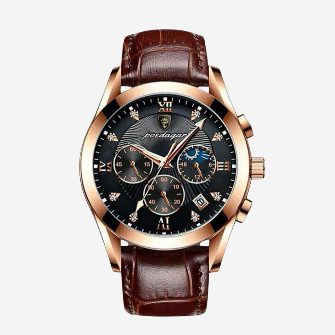 Darian™ | Classic Textured Leather Strap Watch | 39mm