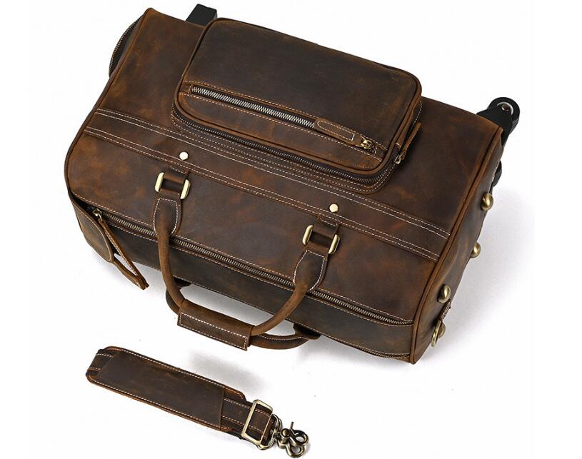 Weekend læder herre duffel rejsetaske