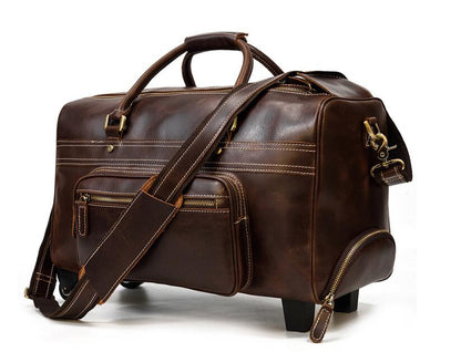Weekend læder herre duffel rejsetaske