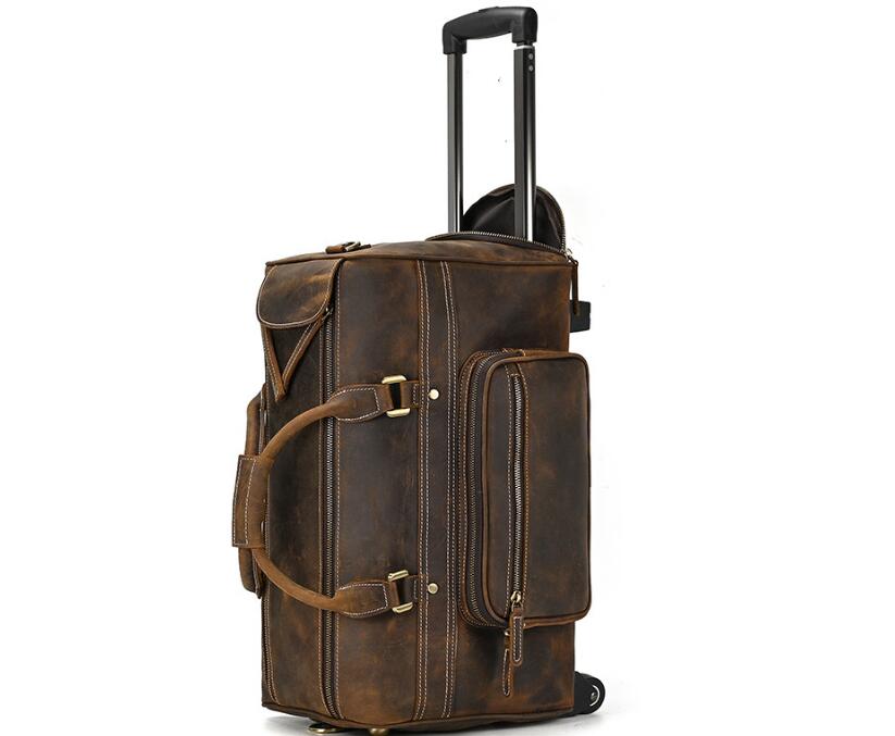 Weekend læder herre duffel rejsetaske