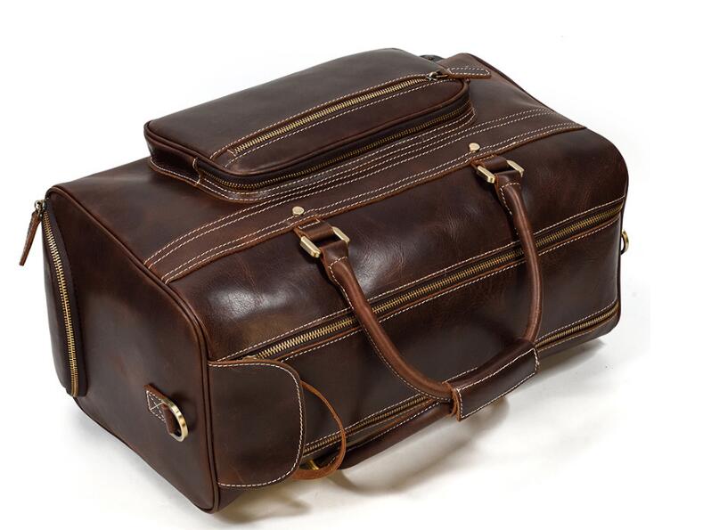 Weekend læder herre duffel rejsetaske