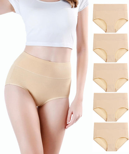 wirarpa Women's Waist-High Briefs, Microfibre Panties, Briefs, Underwear with High Waist, Ultra Soft
