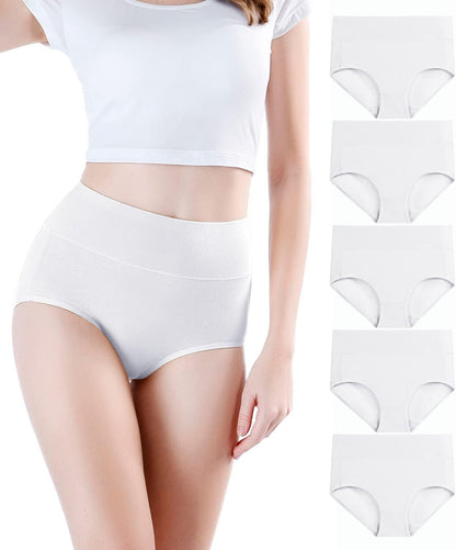 wirarpa Women's Waist-High Briefs, Microfibre Panties, Briefs, Underwear with High Waist, Ultra Soft