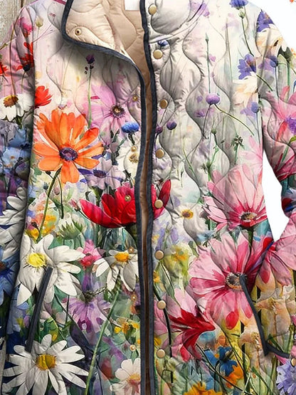 Clarette™ | Women’s Vintage Floral Quilted Jacket