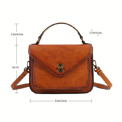 Genuine Leather Women's Retro Postman Crossbody Bag