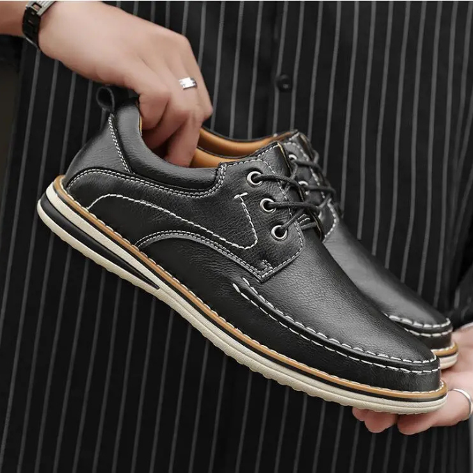 H&L Monroe Leather Moc Oxfords