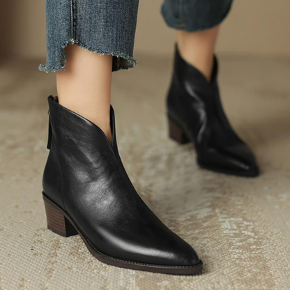 Claudine™ | Luxury Low Heel Ankle Boots