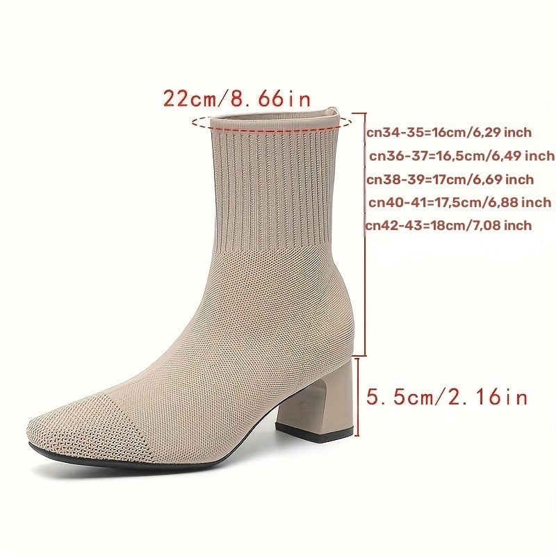 Paulette™ – Comfortable knitted ankle boots with a stable and soft heel