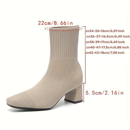 Paulette™ – Comfortable knitted ankle boots with a stable and soft heel