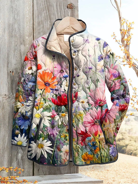 Clarette™ | Women’s Vintage Floral Quilted Jacket