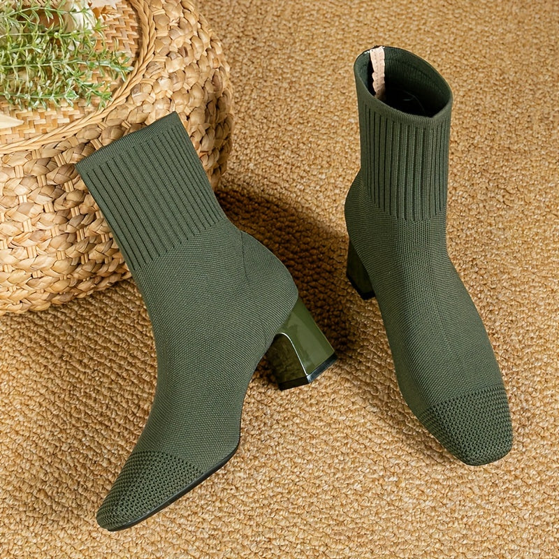 Paulette™ – Comfortable knitted ankle boots with a stable and soft heel