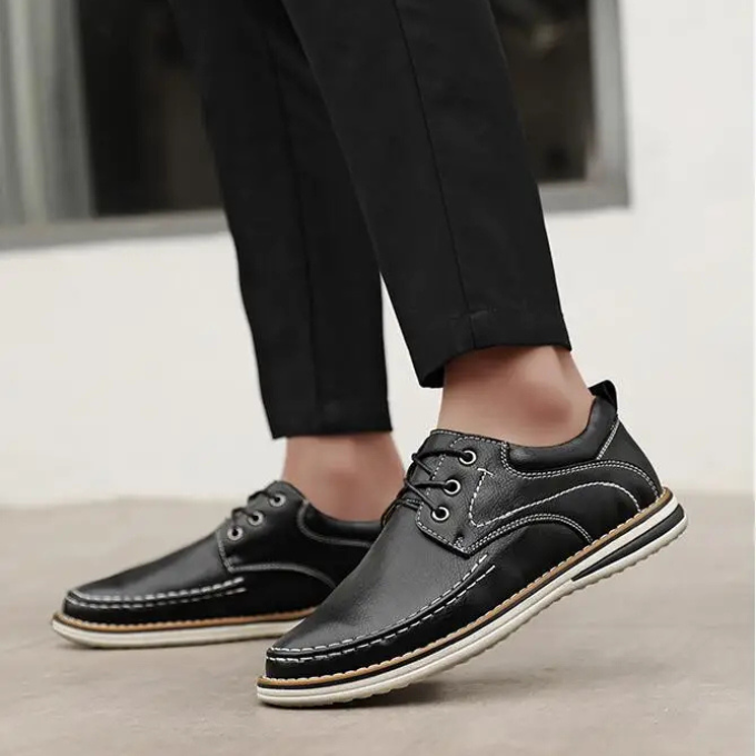 H&L Monroe Leather Moc Oxfords