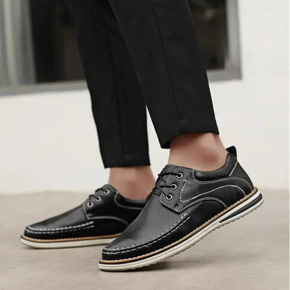 H&L Monroe Leather Moc Oxfords