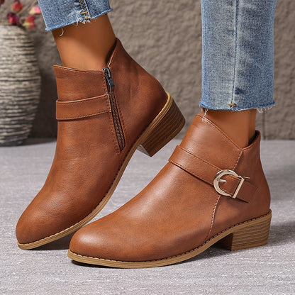 Amélina™ | Comfortable Buckle Ankle Boots for Sensitive Feet