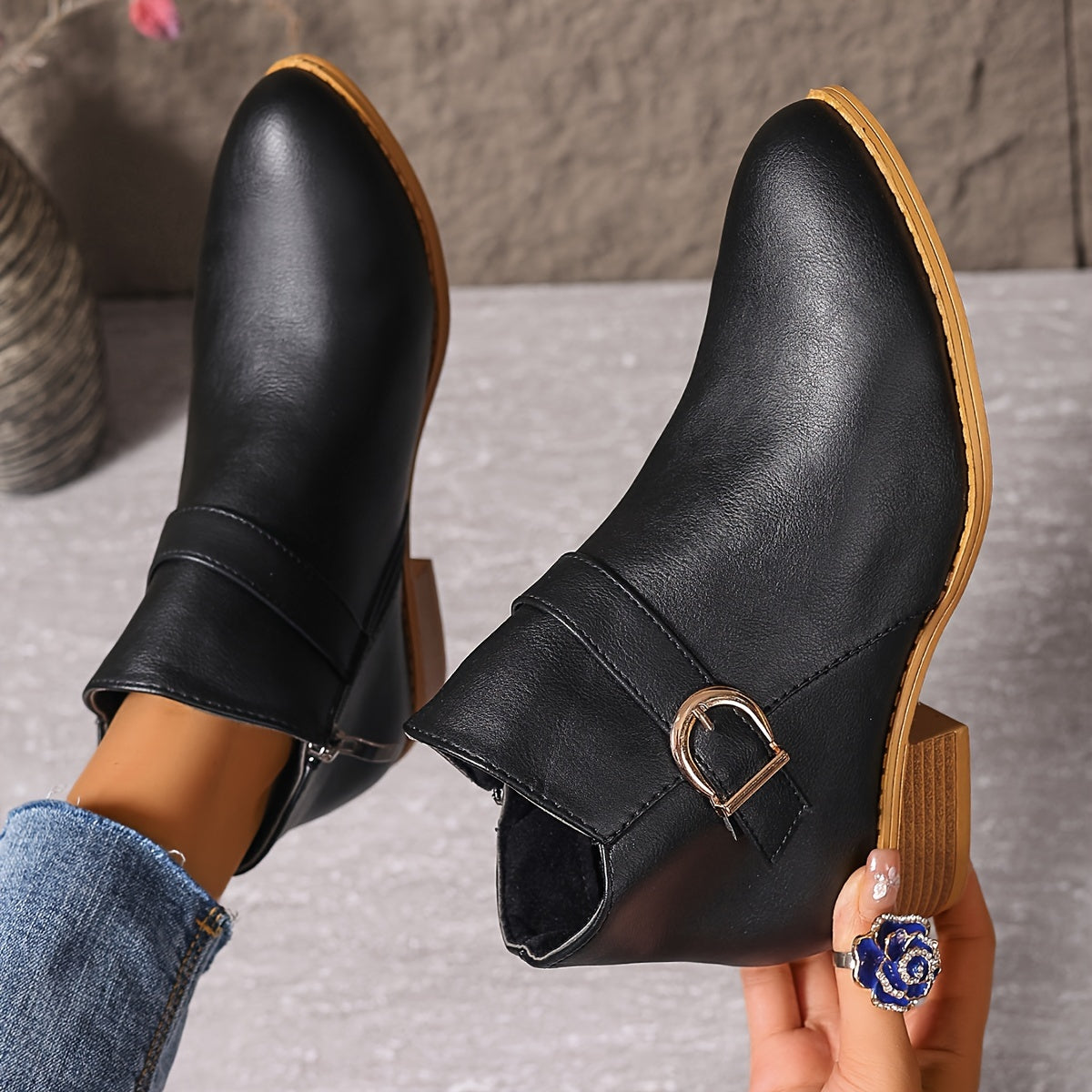 Amélina™ | Comfortable Buckle Ankle Boots for Sensitive Feet