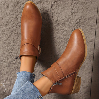 Amélina™ | Comfortable Buckle Ankle Boots for Sensitive Feet