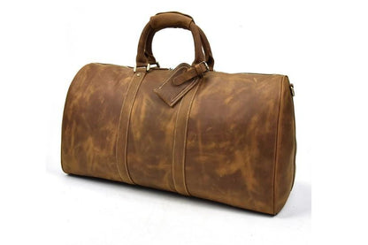 Leather Duffel Bag Luggage Outdoor Weekender Bag