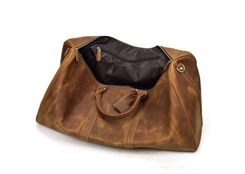 Leather Duffel Bag Luggage Outdoor Weekender Bag