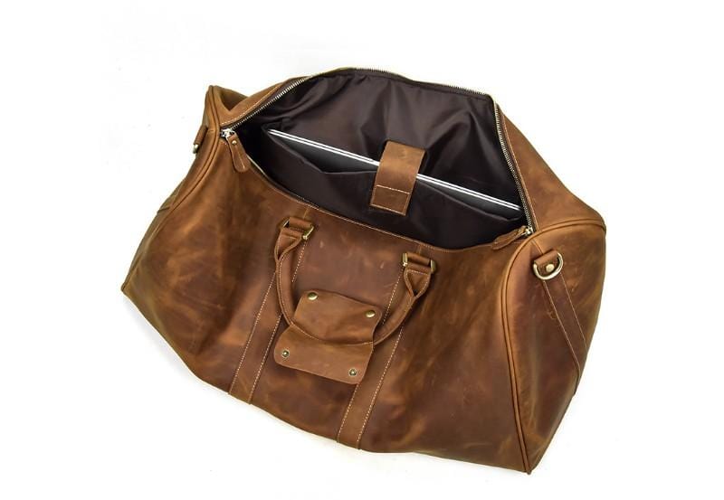 Læder Duffel Bag Bagage Udendørs Weekend Taske