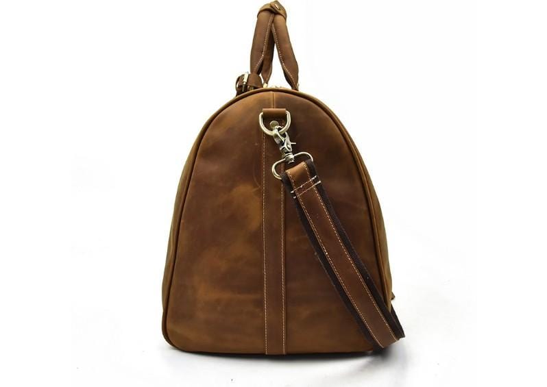 Leather Duffel Bag Luggage Outdoor Weekender Bag