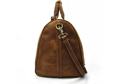 Leather Duffel Bag Luggage Outdoor Weekender Bag