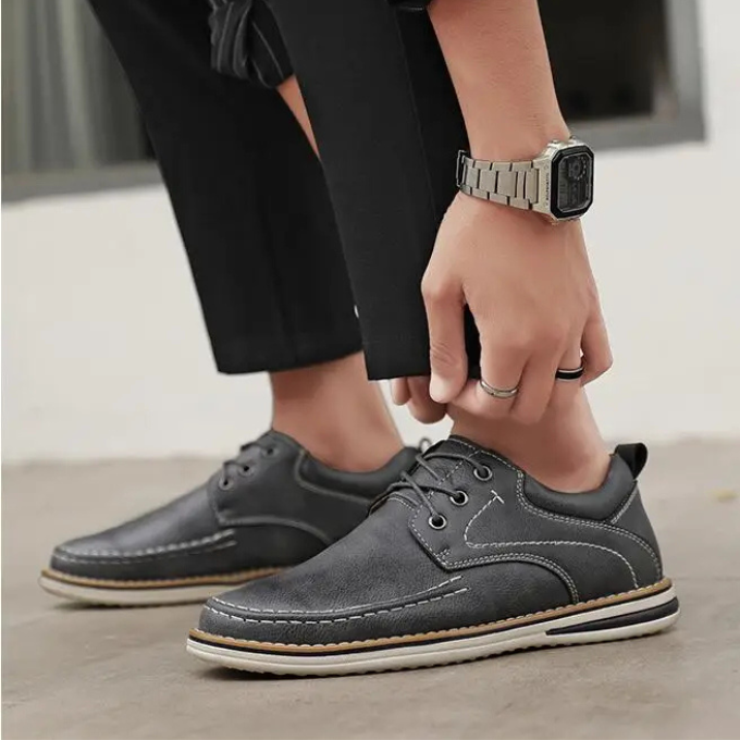 H&L Monroe Leather Moc Oxfords