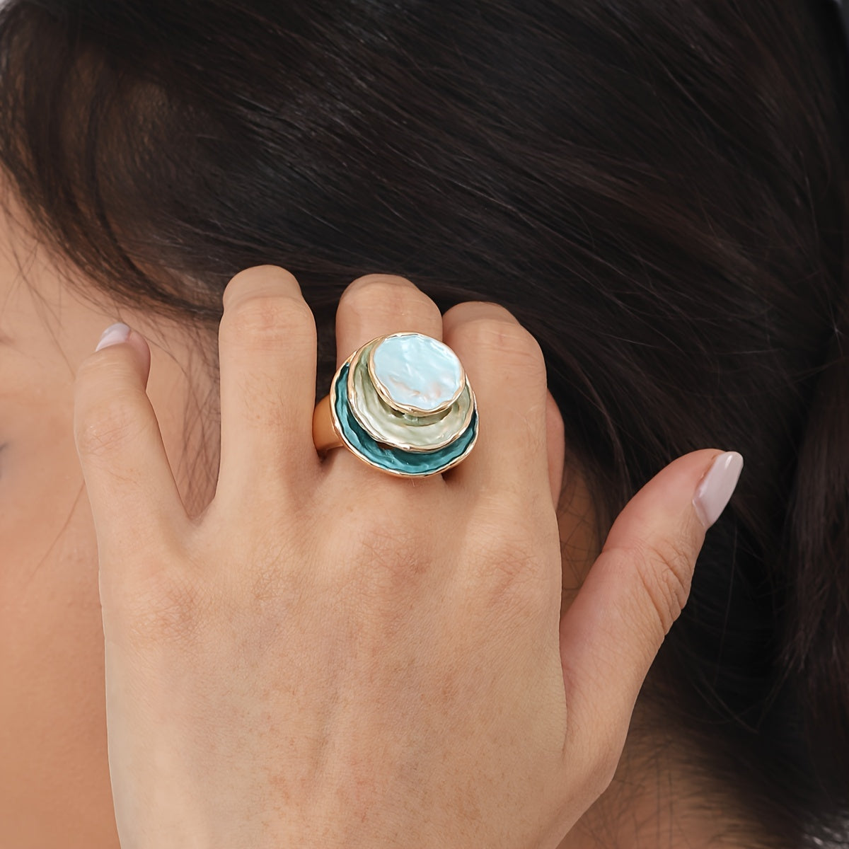 Boho Three-Layered Enamel Ring
