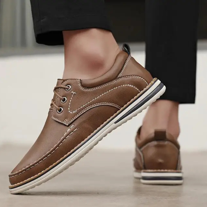 H&L Monroe Leather Moc Oxfords